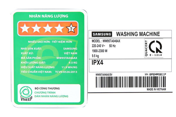 Máy giặt lồng ngang Samsung Inverter 9.5Kg WW95TA046AX/SV - Image 6